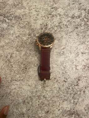 Curren 8291 Men's Chronograph Watch Rose Gold Case Brown Leather Strap